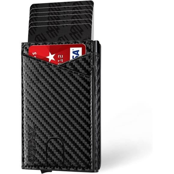 Slim Card Holder Wallet - Minimalist Pop up Wallet for Men RFID Blocking Metal - Picture 1 of 7
